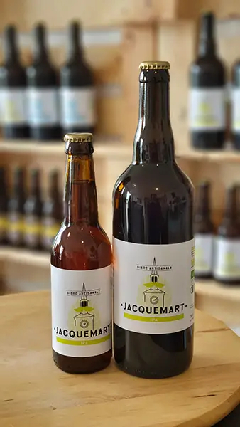 Biere Jacquemart IPA en 33 cl et 75 cl, produite localement en Drome et Isere